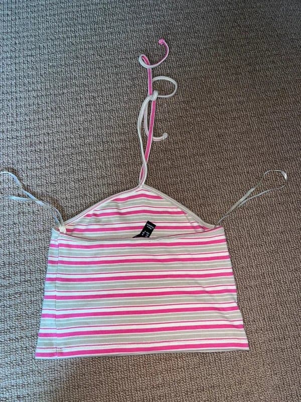 New Look New Look striped halter neck top