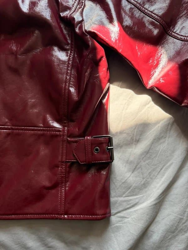 Bershka Bershka bnwt S red zip collar leather jacket