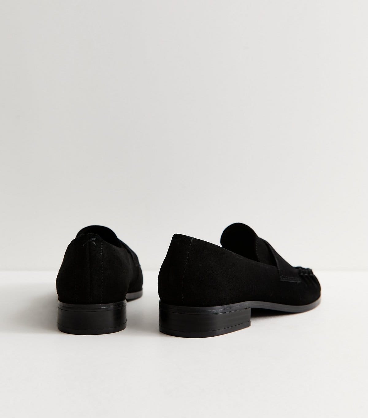 New Look Women's Premium Real Suede Black Penny Slot Loafers New Look - 4