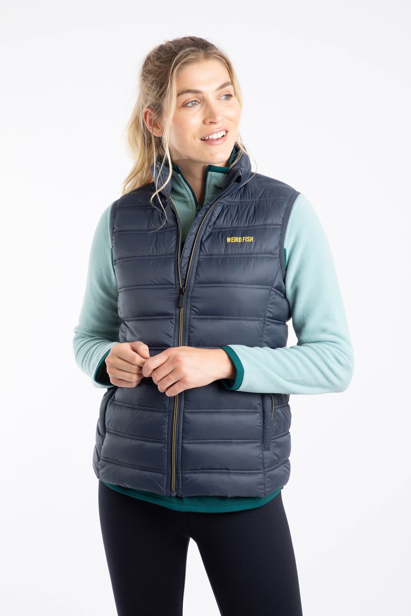 Weird Fish Women's Atissa Lightweight Padded Gilet in Dark Navy