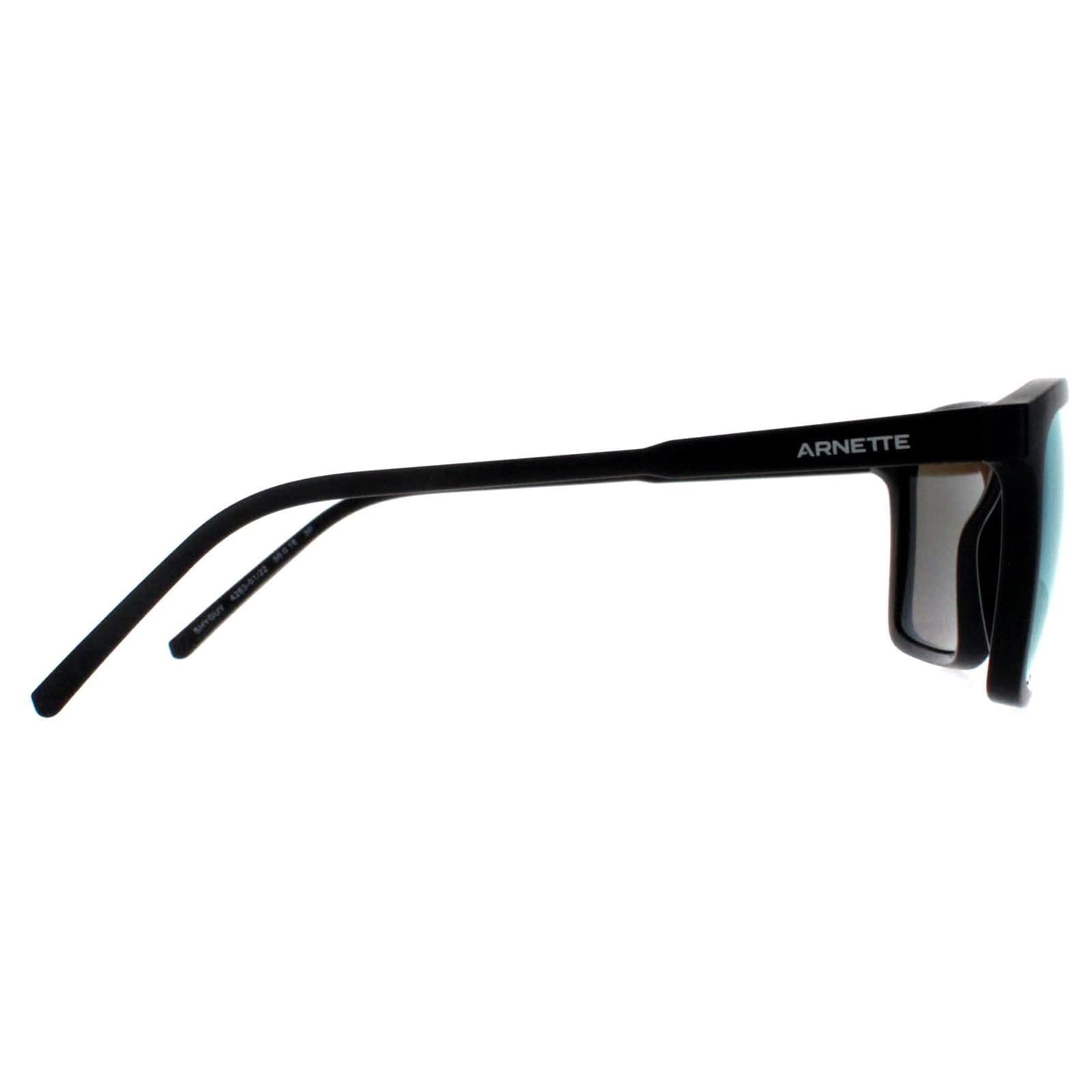 Arnette Arnette Men's Rectangle Matte Black Dark Grey Mirror Water Polarized AN4283 Shyguy - 4
