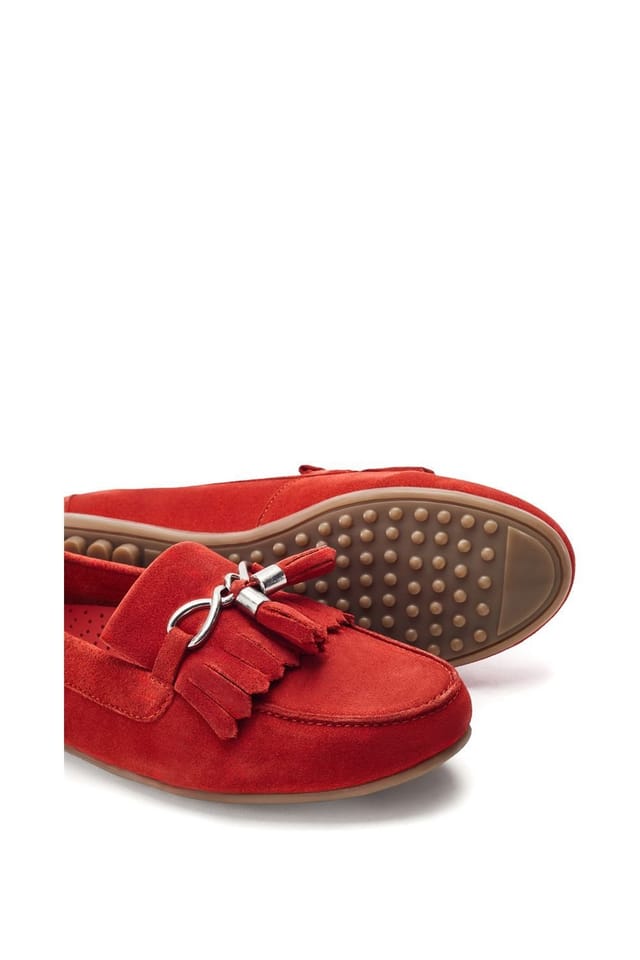 Moda In Pelle Moda In Pelle Women's 'Essana' Suede Loafers in Orange - 3