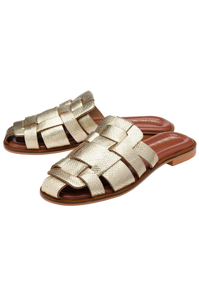 Ravel Ravel Women's 'Mitford' Leather Mule Sandals in Gold - 2