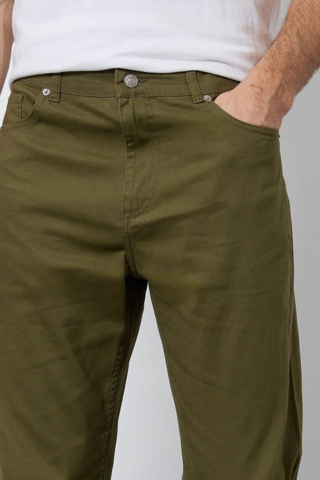 Maine Maine Men's Khaki Stretch Twill Straight Leg Jeans - 2