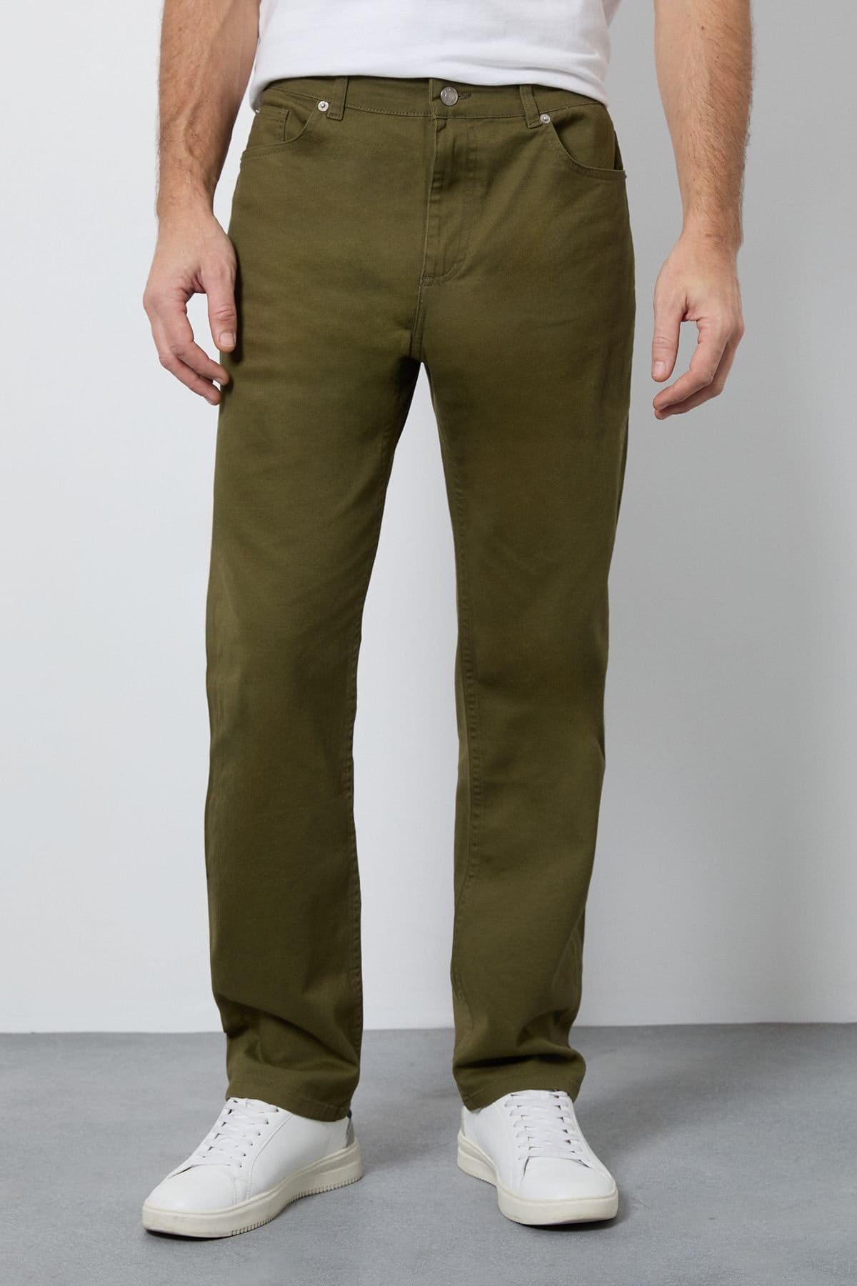 Maine Maine Men's Khaki Stretch Twill Straight Leg Jeans - 4