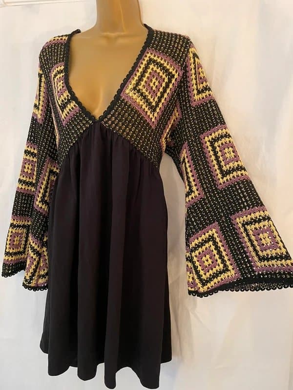 ASOS Design ASOS Retro Crochet Top Tunic Dress Size 22