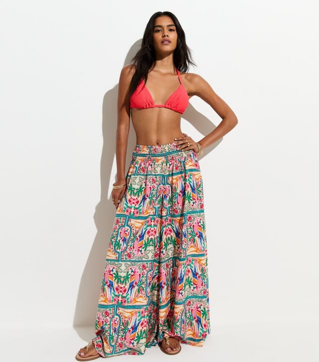 New Look Women's Coral Crinkle Triangle Bikini Top New Look - 3