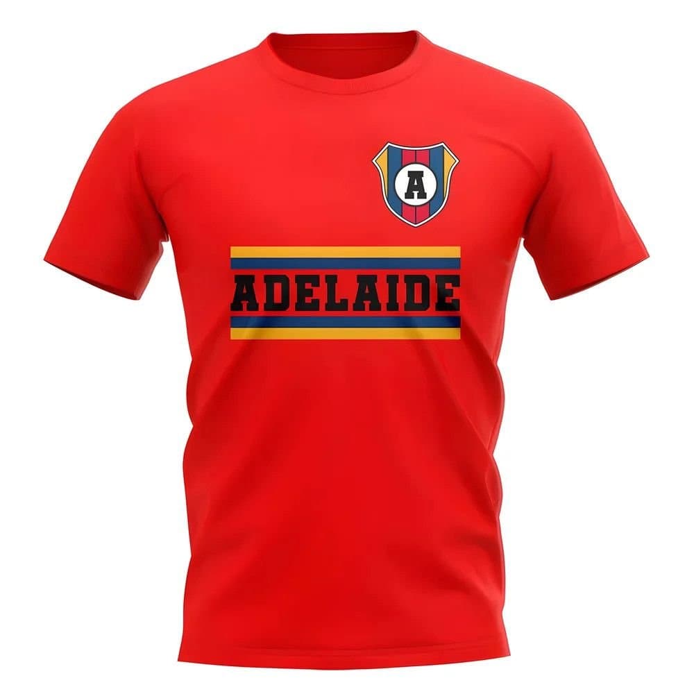 Adelaide United Adelaide United Men's Personalised Core Football Club T-Shirt in Red