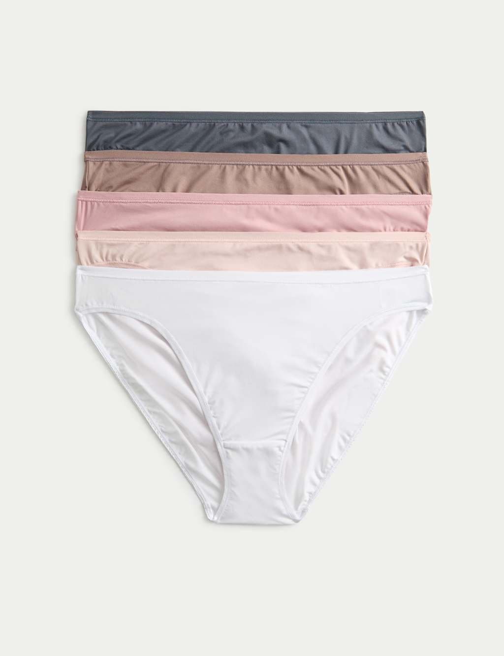 Marks & Spencer M&S 5pk Microfibre High Leg Knickers Brown Haze
