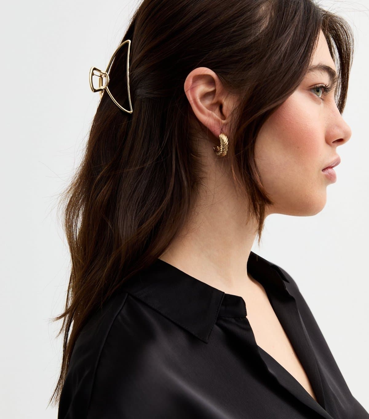 New Look Gold Tone Curved Cut Out Hair Clip New Look