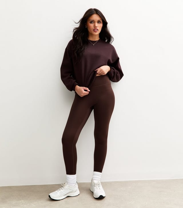 New Look Women's Dark Brown Athleisure Leggings New Look - 2