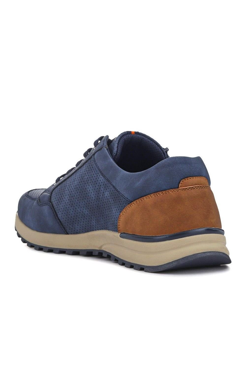 Pavers Pavers Men's Casual Lace-Up Trainers in Navy - 3