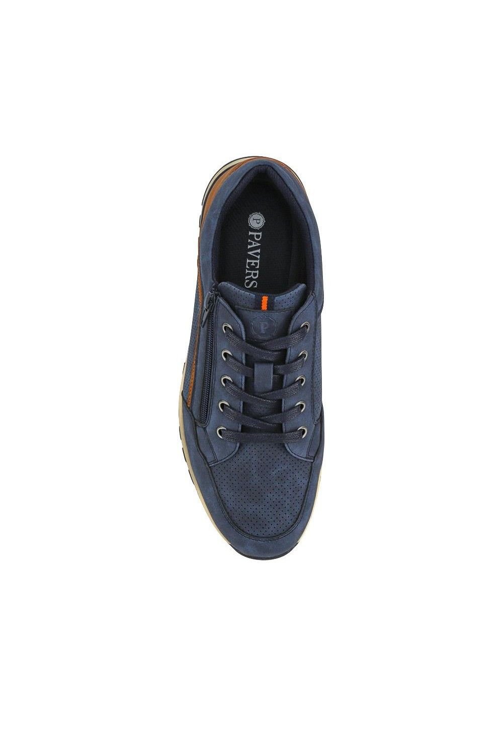 Pavers Pavers Men's Casual Lace-Up Trainers in Navy - 4