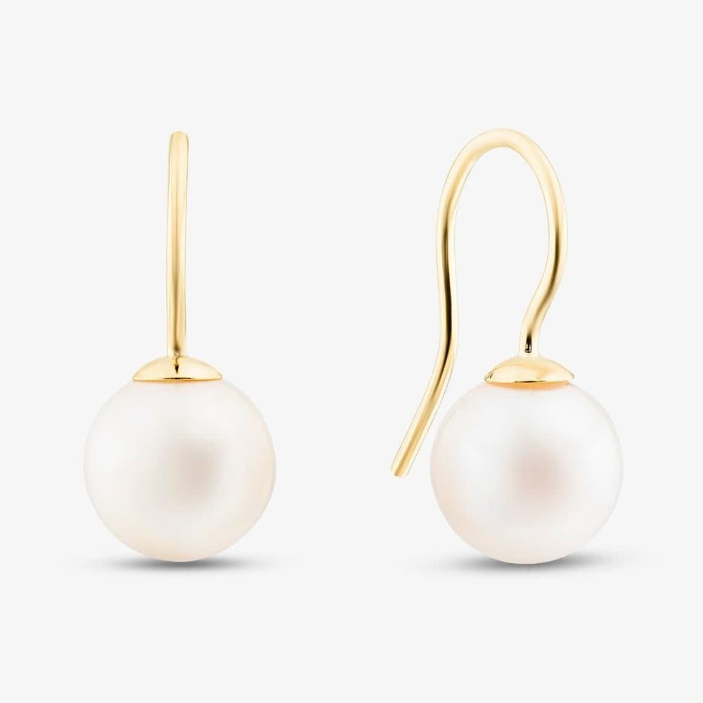 T.H.Baker T.H.Baker Women's 9ct Yellow Gold Freshwater Pearl Fixed Hook Earrings EOZ70073YG