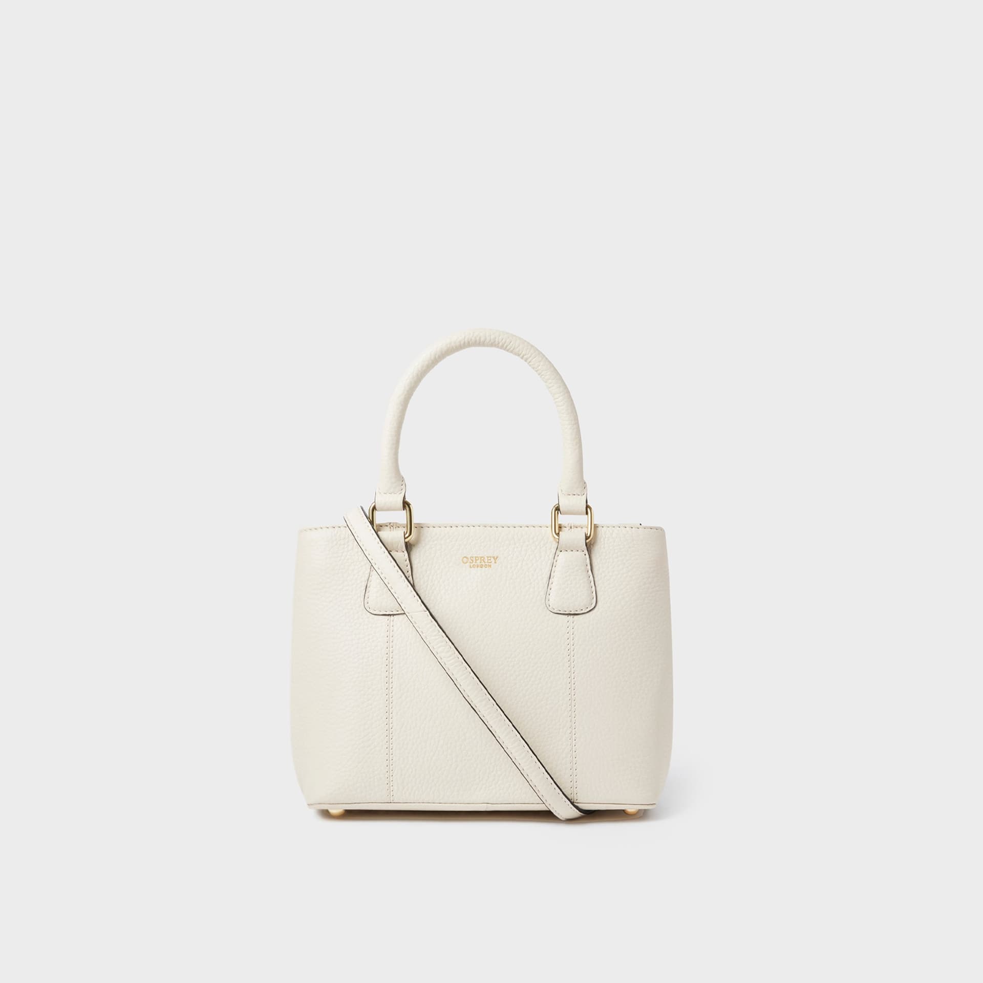 OSPREY LONDON OSPREY LONDON Women's The Adaline Mini Leather Grab Bag in White