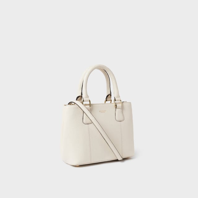OSPREY LONDON OSPREY LONDON Women's The Adaline Mini Leather Grab Bag in White - 3
