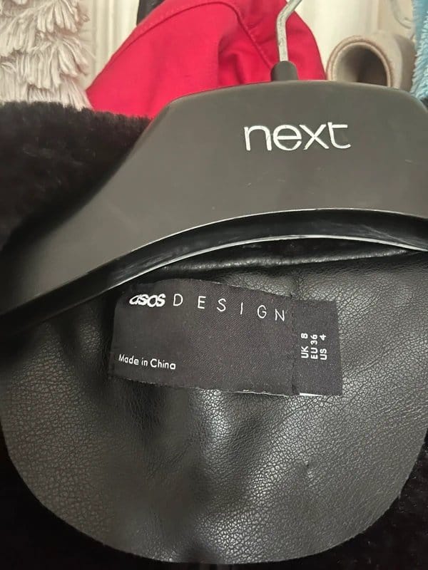ASOS Black Leather Jacket with Fur Lining
