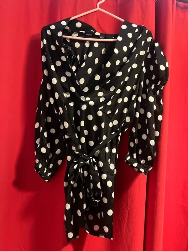 Misspap Polka dot puff sleeve play suit