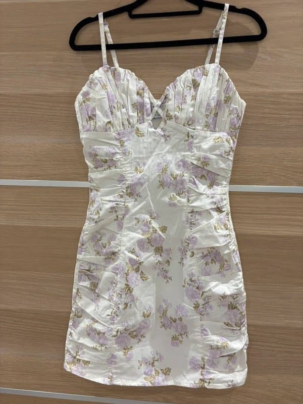 ASOS ASOS Floral Ruched Mini Dress – Size UK 6