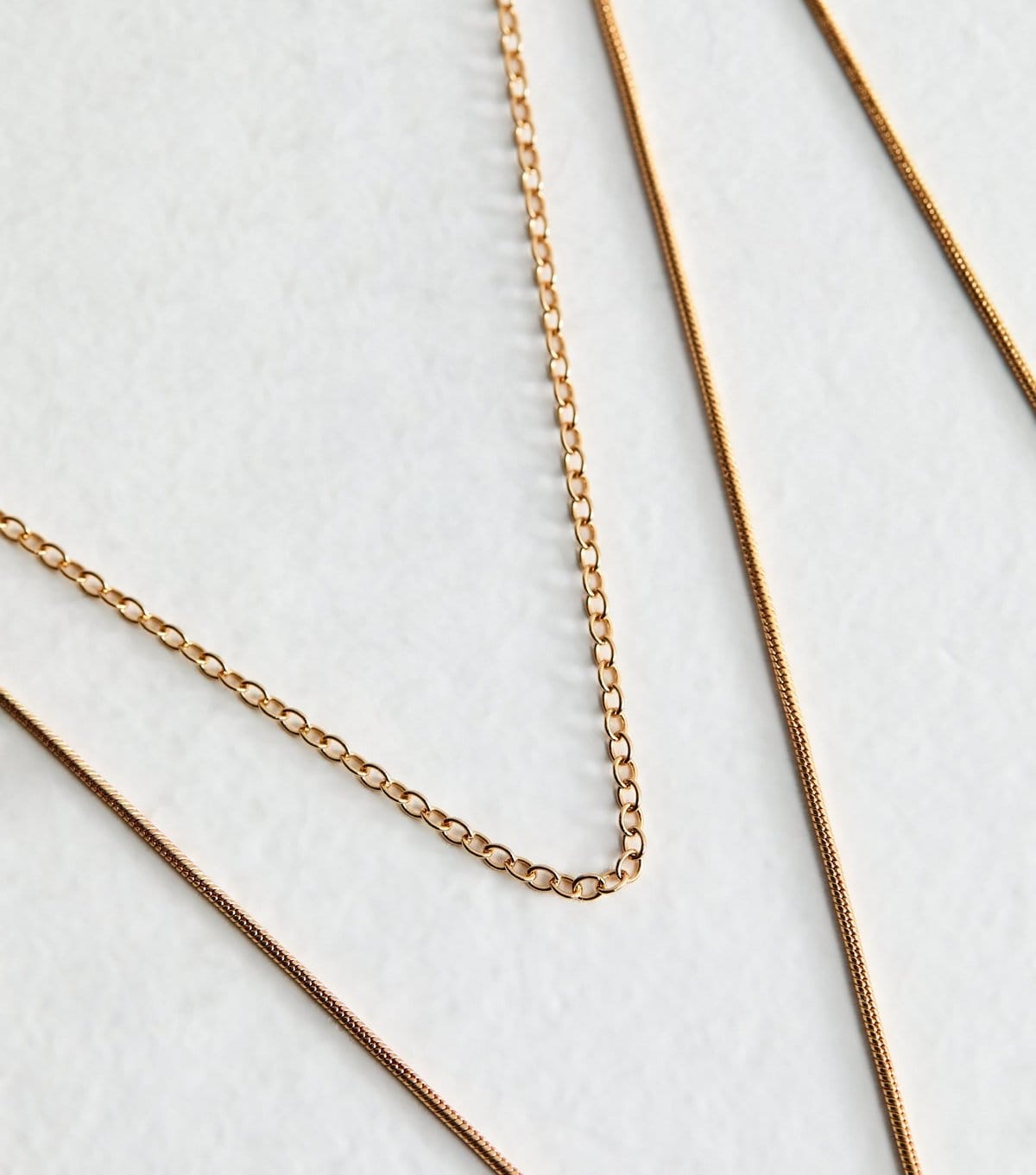 New Look Gold Tone Triple Layer Teardrop Charm Necklace New Look - 4