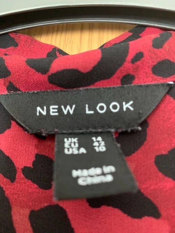 New Look New Look size 14 bright leopard print chiffon feel top