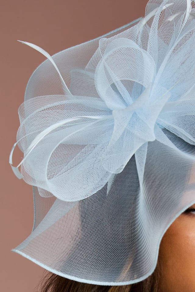 Coast Coast Women's Structured Mesh Bow Flat Fascinator in Dusty Blue - 3