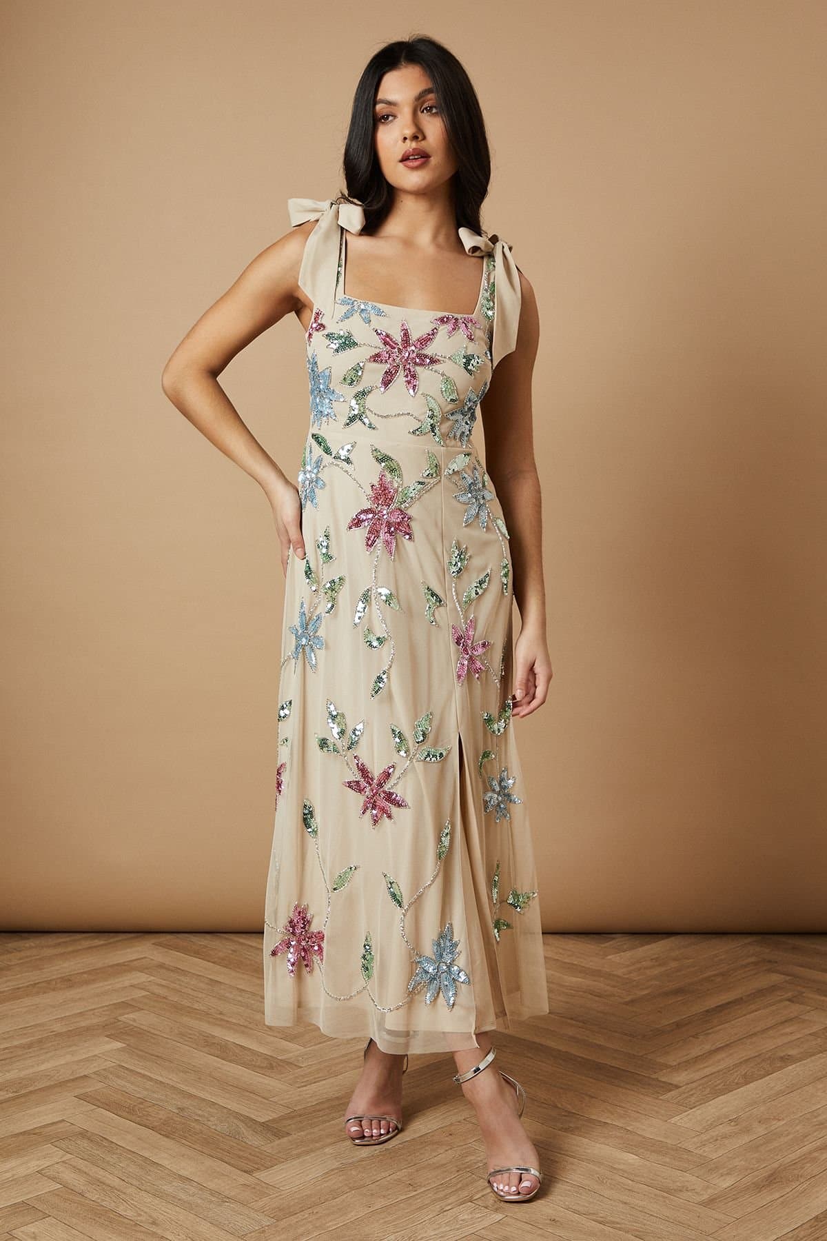 Oasis Oasis Women's Embellished Tie Shoulder Dress