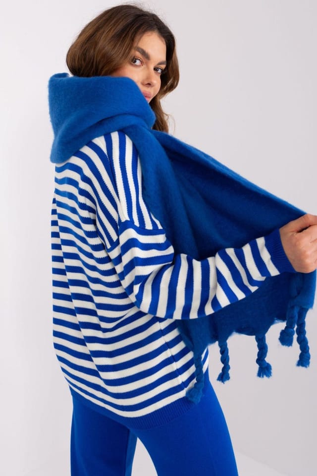 Love Lace Love Lace Women's Long Smooth Polyester Tassel Scarf for Fall Winter Wear in Blue - 3
