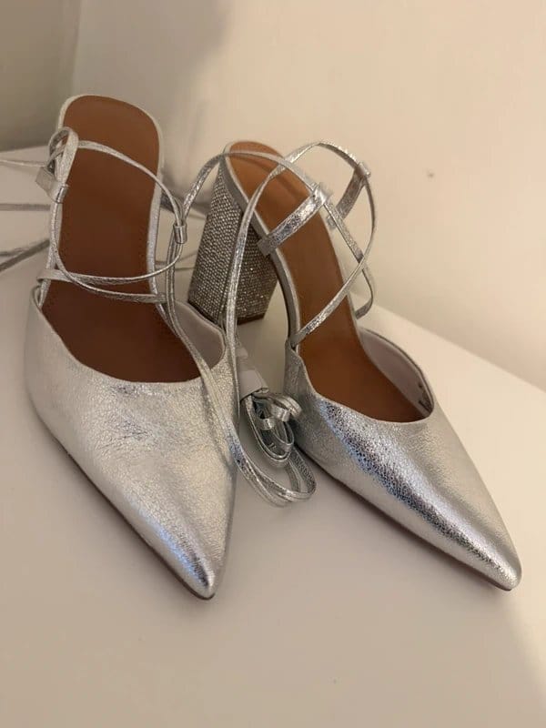 ASOS ASOS Design sparkle heel lace up shoes - 1