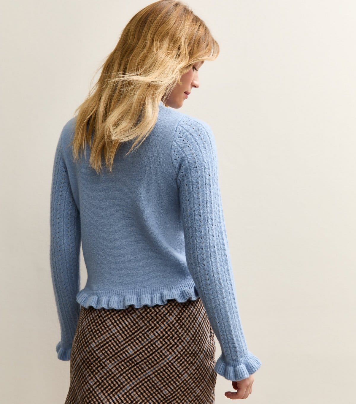 New Look Women's Light Blue Frilly Button Front Cardigan New Look - 4