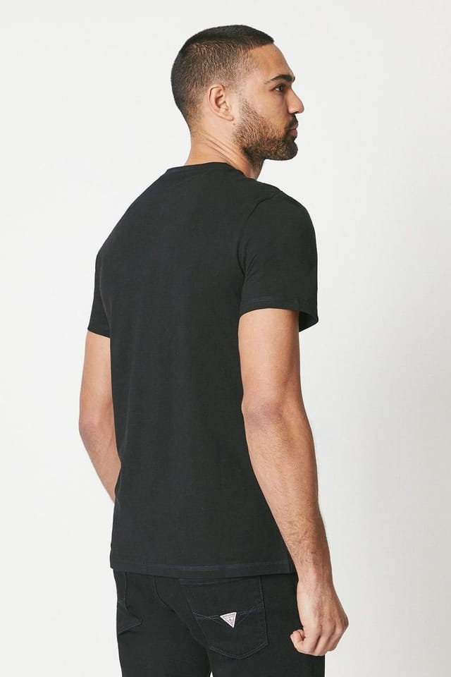 Guess Guess Men's Aidy Crew Neck Ss Tee Jet Black - 3