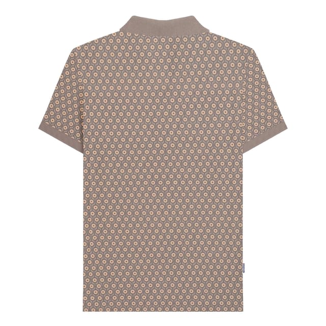 Lambretta Lambretta Men's AW24 Geometric Polo Shirt in Light Brown - 2