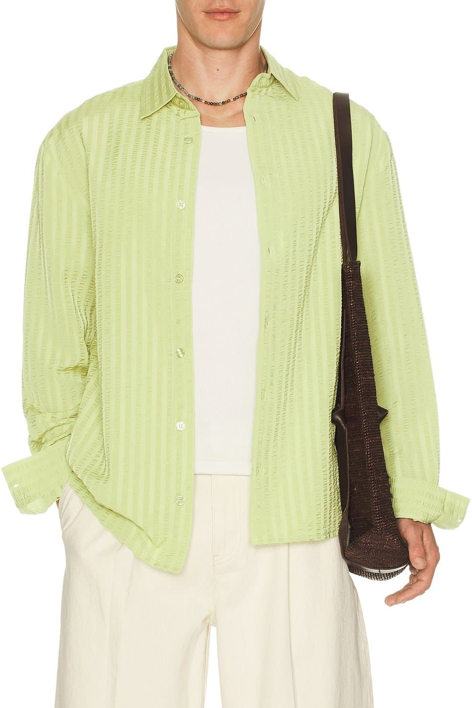 revolve Revolve Jordan Striped Wrinkle Shirt in Butterfly