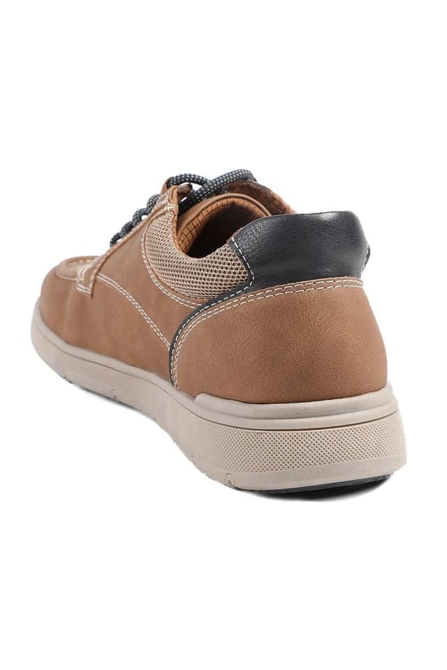 Pavers Pavers Men's Wide Fit Casual Lace Up Shoes in Tan - 3