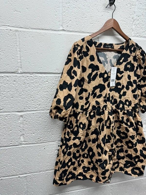 F&F Ladies Leopard Animal Print Dress UK 16