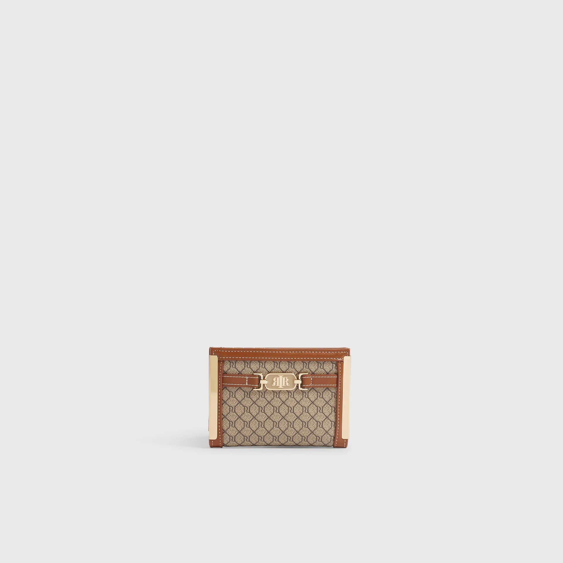 River Island River Island Womens Beige Monogram Foldout Purse