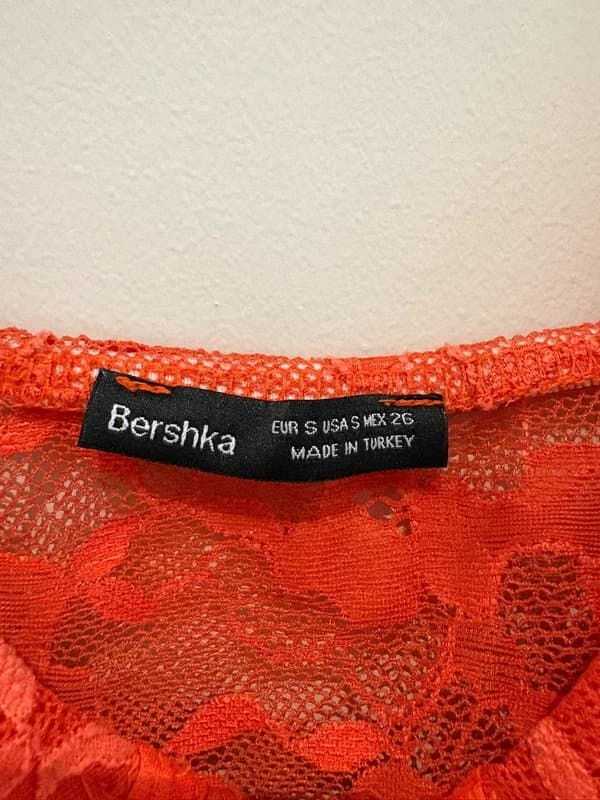 Bershka Orange Lace Top