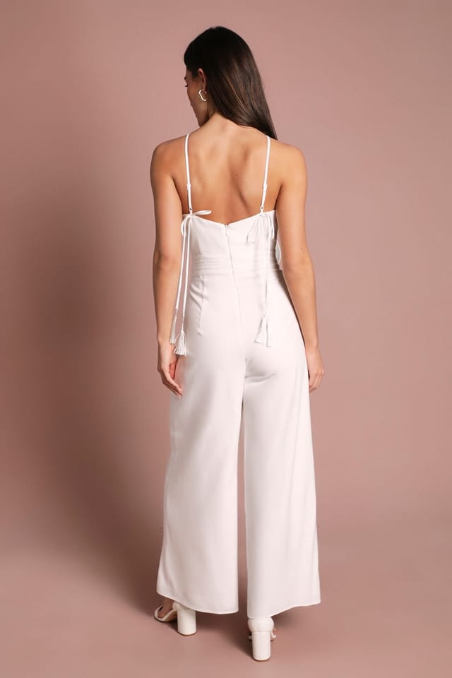 Coast Coast Women's Corsage Pleated Trouser Wide Leg Jumpsuit in Ivory - 3