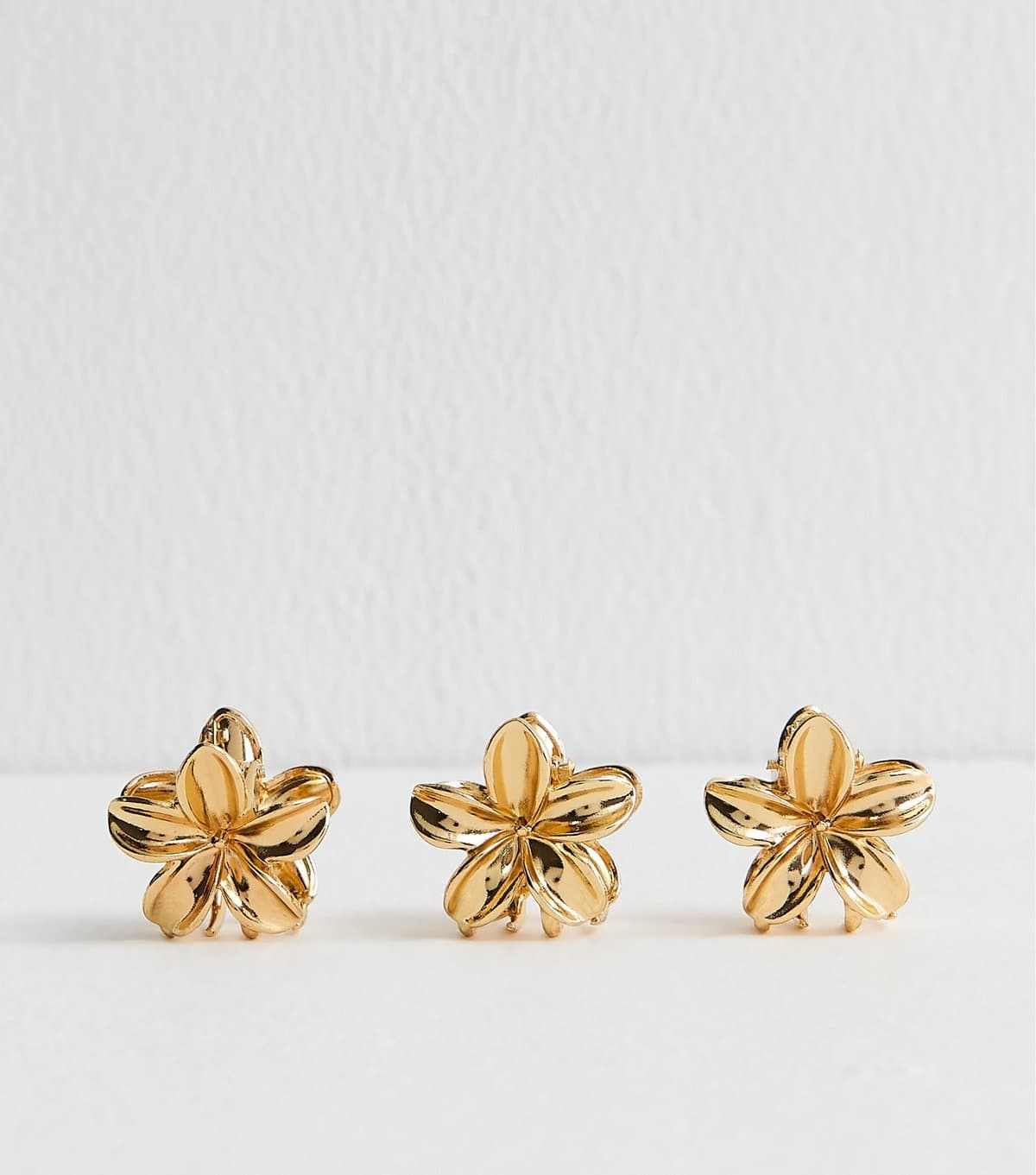 New Look Gold Pack Of 3 Mini Metal Flower Hair Clips New Look