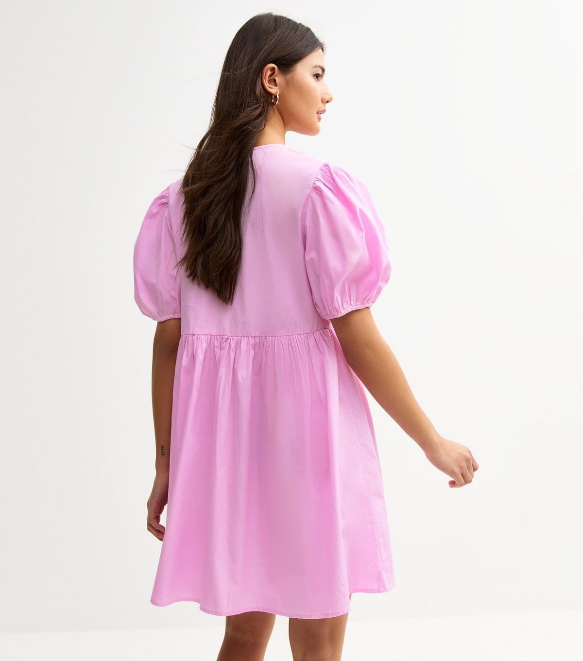 New Look Women's Light Pink Tie Front Bow Detail Mini Dress New Look - 4