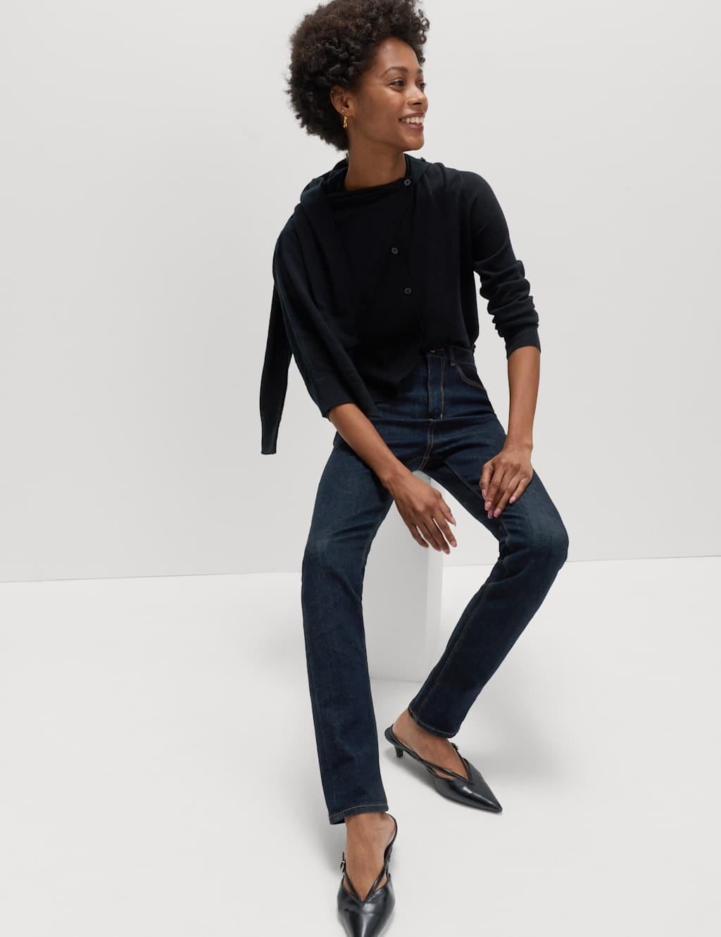 Marks & Spencer M&S Lily Magic Shaping High Waisted Jeans Indigo Mix - 1
