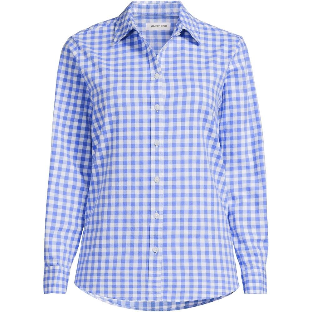 lands end Lands' End Women's Petite Flannel Shirt in Light Blue - 2