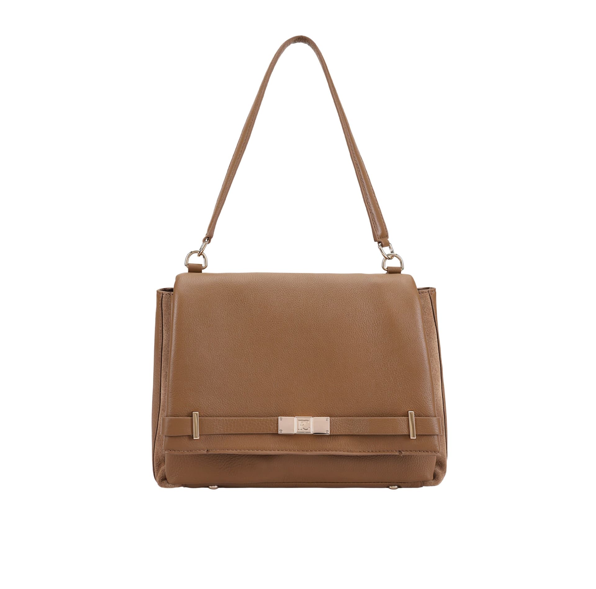 Paul Costelloe Paul Costelloe Women's Wilma Leather Shoulder Bag in Light Tan