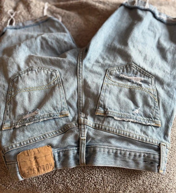 Hollister Hollister long denim rip shorts