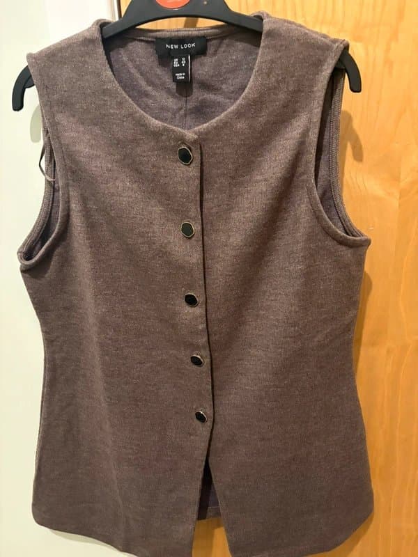 New Look Brown knitted waistcoat from New Look