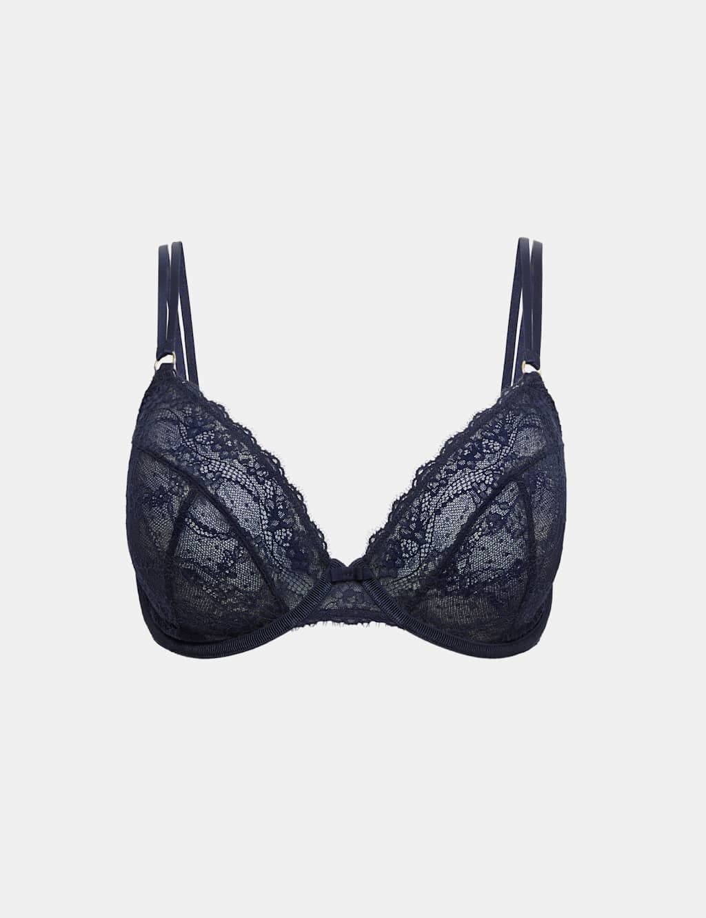 Marks & Spencer M&S Ida Lace Wired Plunge Bra F-H Nightshade