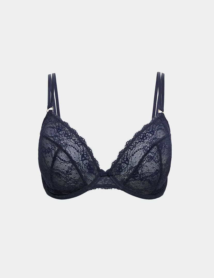 Marks & Spencer M&S Ida Lace Wired Plunge Bra F-H Nightshade - 1