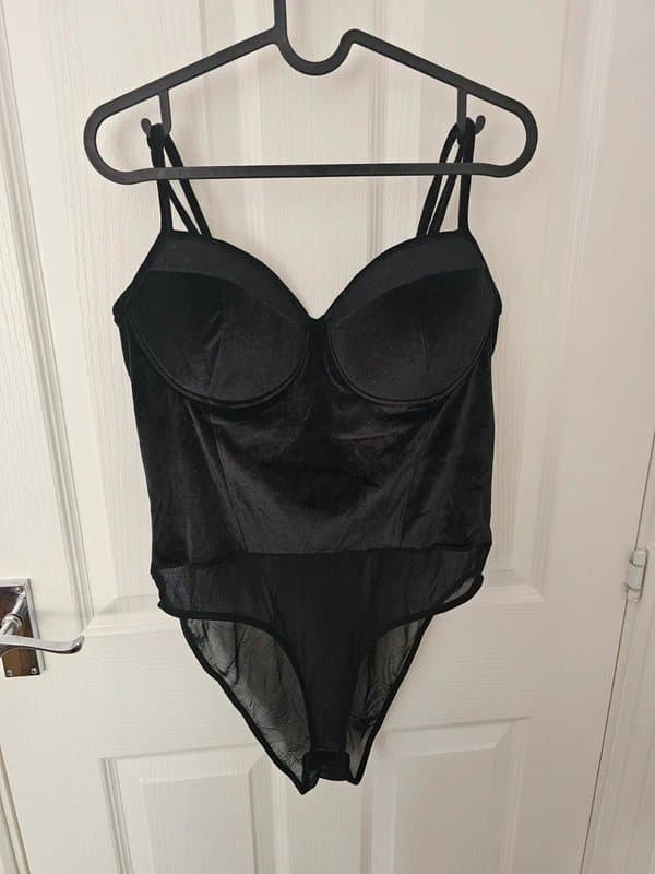New Look Velvet and mesh bodysuit