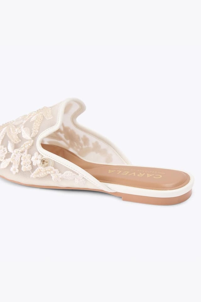 Carvela Carvela Women's 'Evelina Lace Mule' Fabric Flats in Cream - 3