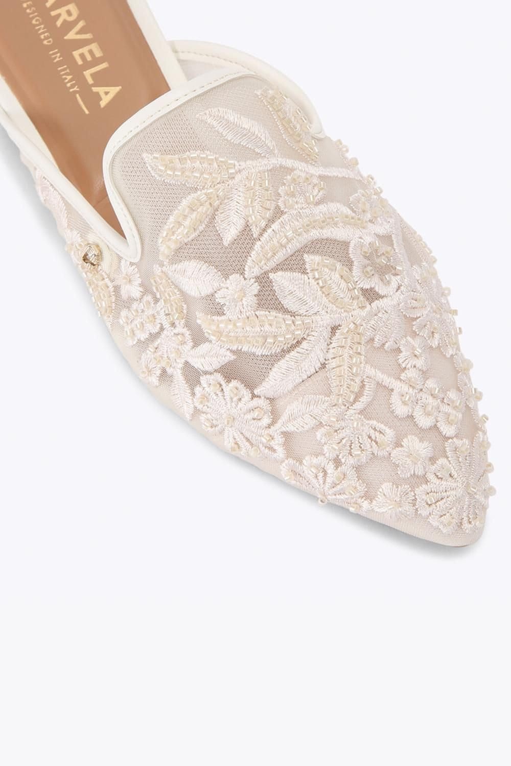 Carvela Carvela Women's 'Evelina Lace Mule' Fabric Flats in Cream - 4